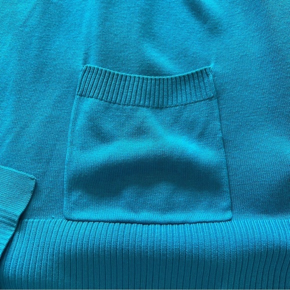 Blue Silk Blend Open Front Long Line Spring Cardigan Women's Size Large - Picture 5 of 9